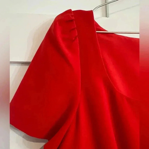 French Connection Red Short Sleeve A Line Mini Dress Size 10 NWOT - Picture 3 of 5